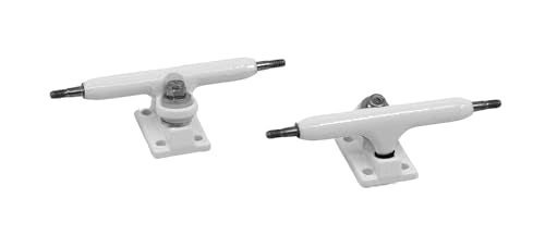 Teak Tuning 32mm Prodigy Gen2 Pro Fingerboard Trucks – White Colorway with Locknut Kingpin and Pro Duro Bushings