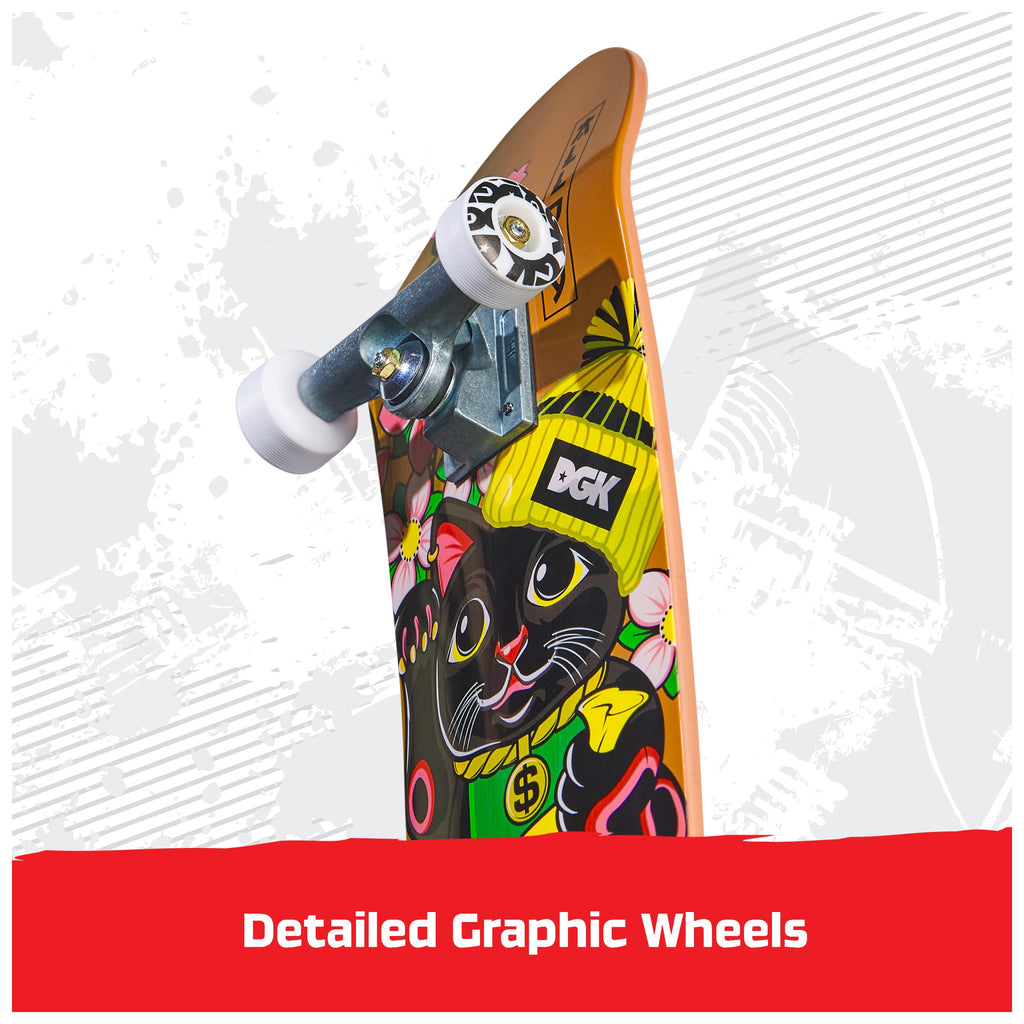 Tech Deck DGK Handboard - Authentic Mini Skateboard for Hands, 10.857-Inch Long, Die-Cast Trucks, Ages 6+