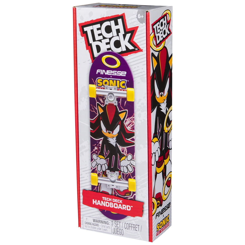 Tech Deck Finesse X Sonic The Hedgehog Handboard - Large Hand Skateboard for Tricks, Ages 6+