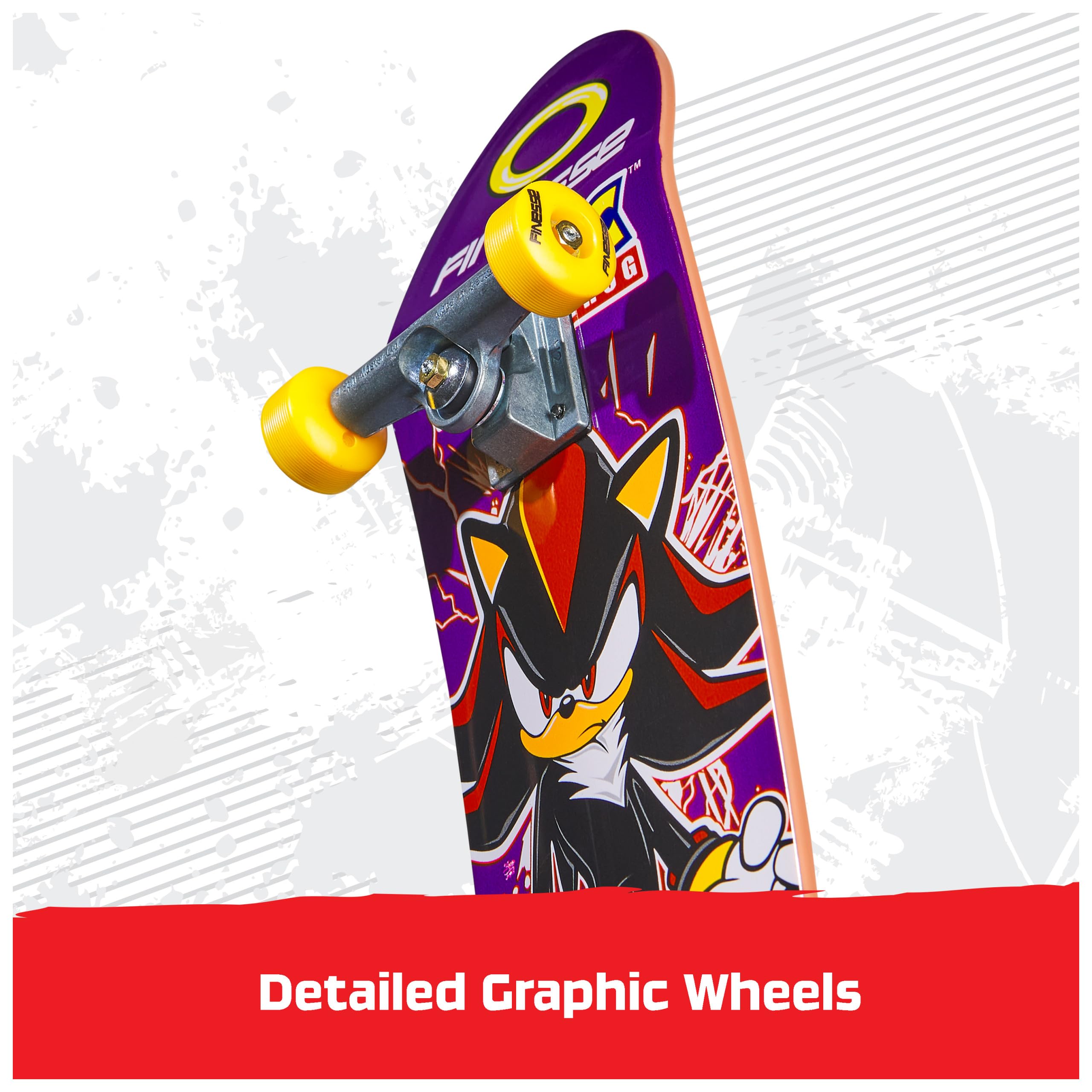 Tech Deck Finesse X Sonic The Hedgehog Handboard - Large Hand Skateboard for Tricks, Ages 6+