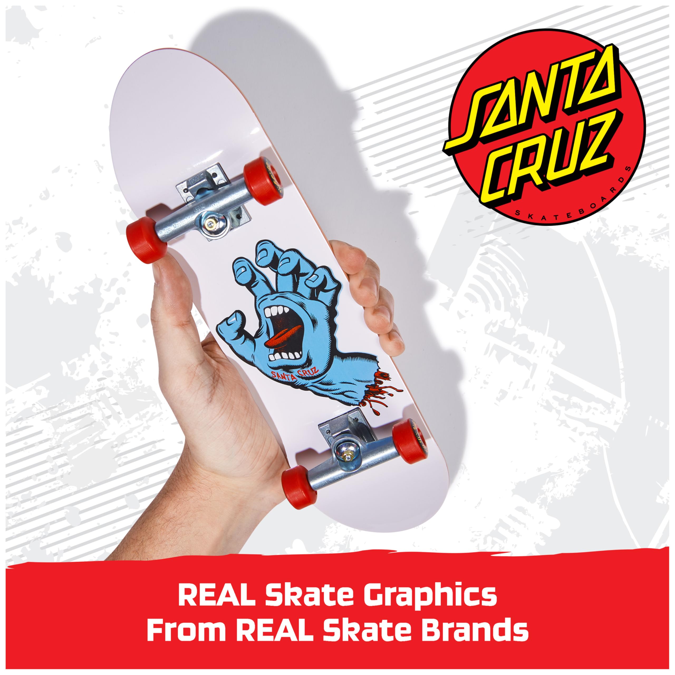 Tech Deck Santa Cruz Handboard – Oversized Mini Skateboard for Hand Tricks, Ages 6+