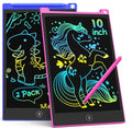 TECJOE 10 Inch LCD Writing Tablet 2 Pack, Colorful Doodle Board for Kids 3-8, Travel Learning Toy