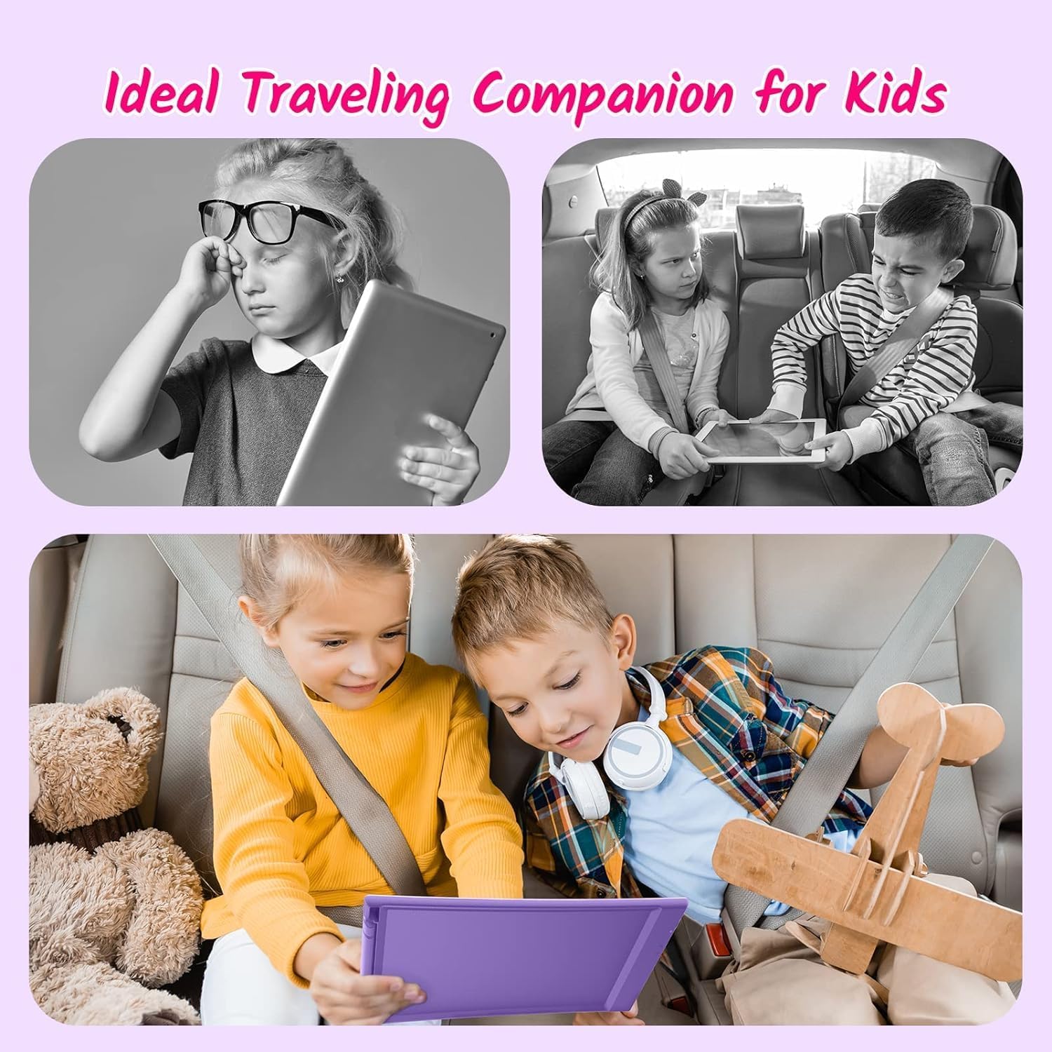 TECJOE 10-Inch LCD Writing Tablet 2-Pack – Colorful Doodle Board for Kids, Travel Learning Toy, Gift for Ages 3-8