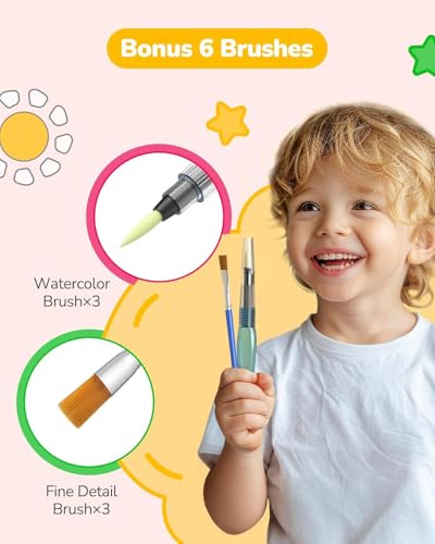 TECJOE 3-Pack Water Painting Books: Mess-Free Art Set for Toddlers (Forest, Sea & Princess)