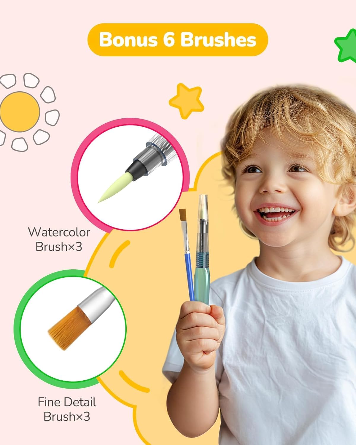 TECJOE 3-Pack Water Painting Books: Mess-Free Art Set for Toddlers (Forest, Sea & Princess)
