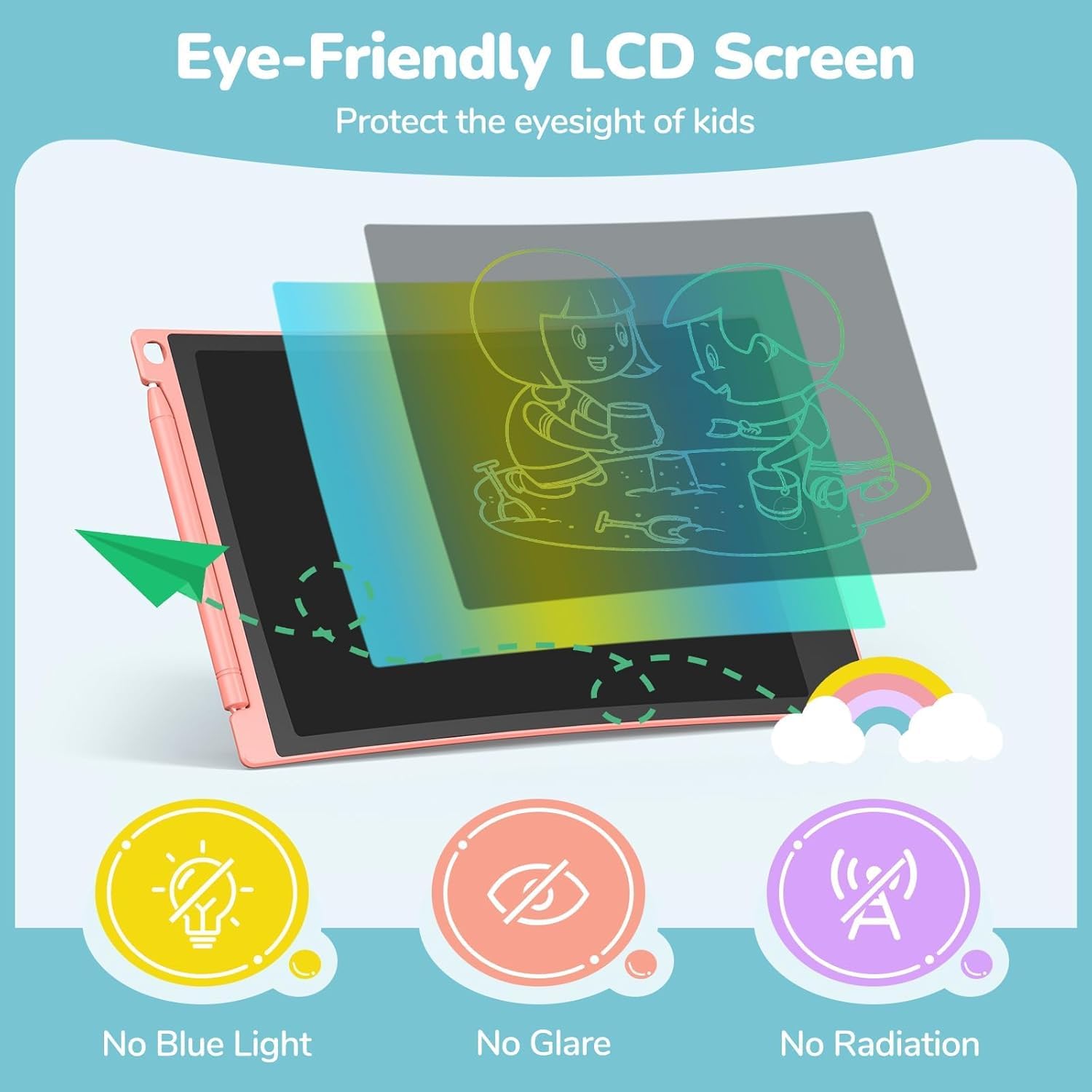 TECJOE 4-Pack 8.5-Inch LCD Writing Tablets: Colorful Drawing Boards for Kids, Travel-Friendly Reusable Doodle Pads for Ages 3-8