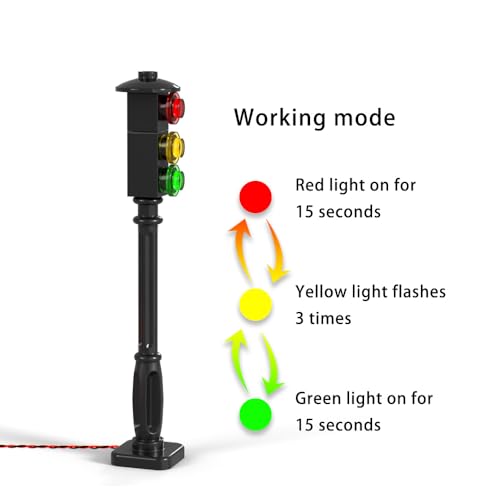 TEDDOO 2-Pack Building Blocks Traffic Signal Lights – Automatic Flashing, USB Powered, Compatible with Lego City Sets