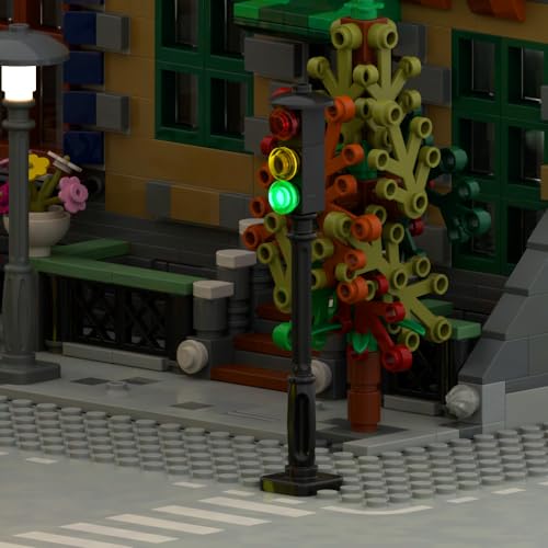 TEDDOO 2-Pack Building Blocks Traffic Signal Lights – Automatic Flashing, USB Powered, Compatible with Lego City Sets