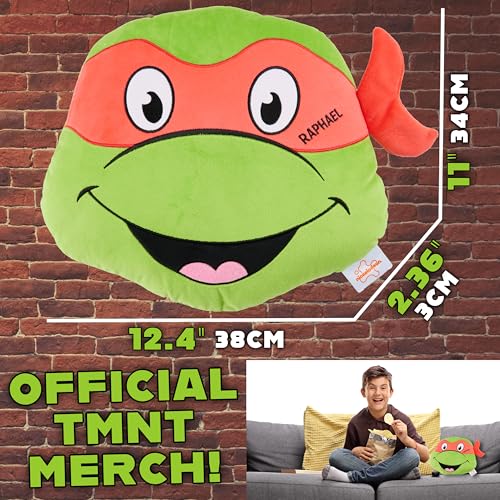 Teenage Mutant Ninja Turtles Plush Cushion Pillow – Soft Fluffy TMNT Throw Pillow for Bedroom Decor, 15x13.4 Inches