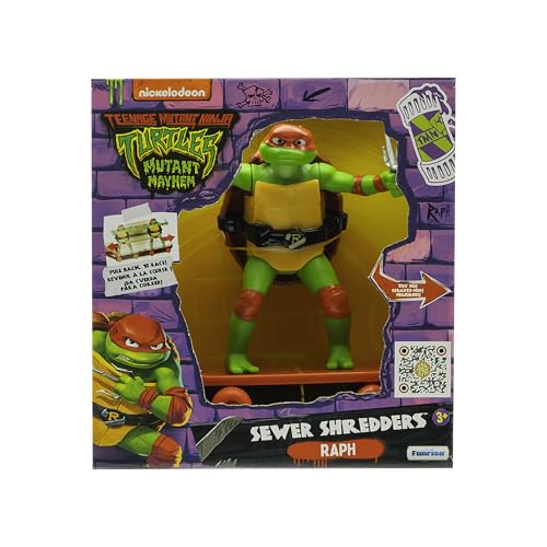 Teenage Mutant Ninja Turtles Raphael Sewer Shredder Pullback Skateboard Toy for Kids Ages 3+
