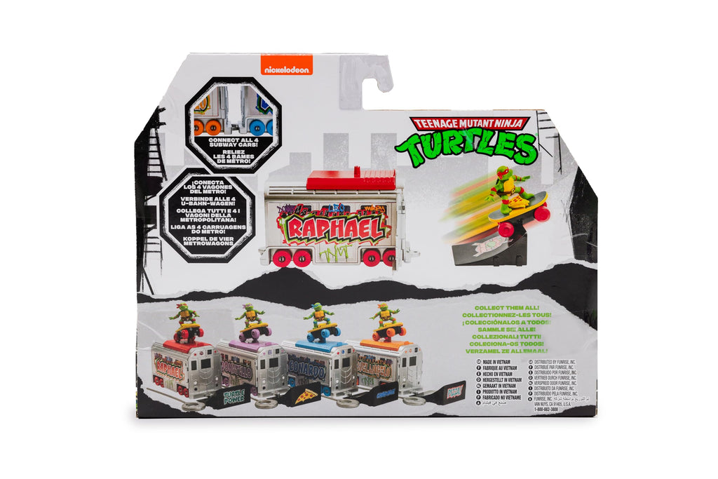 Teenage Mutant Ninja Turtles Raphael Switch Kick Subway Launcher – Launch Skaters with Custom Subway Car, Ages 3+