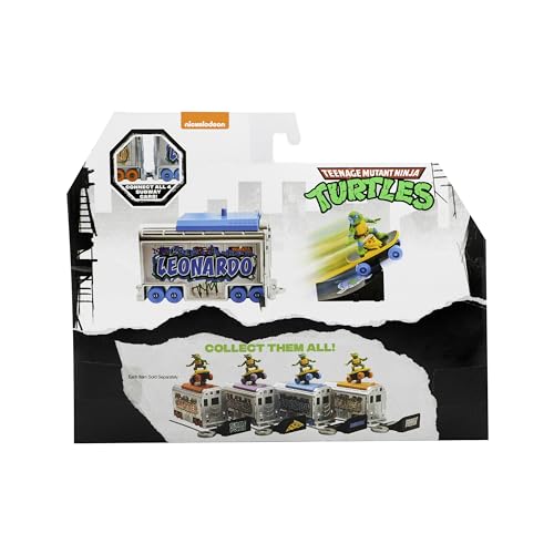 Teenage Mutant Ninja Turtles Switch Kick Subway Launcher Leonardo – Launch Skater Figures with Signature Katanas
