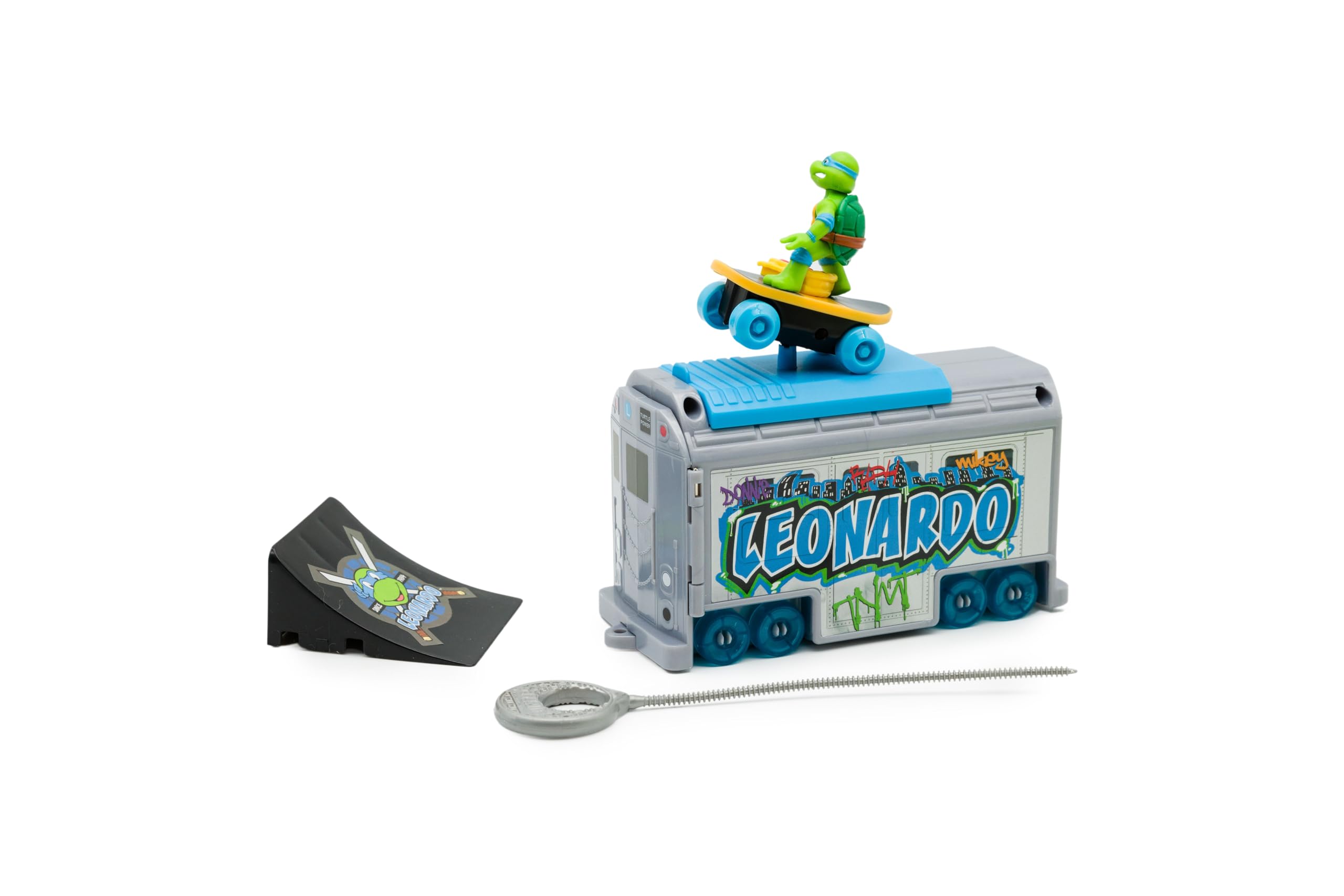 Teenage Mutant Ninja Turtles Switch Kick Subway Launcher Leonardo – Launch Skater Figures with Signature Katanas