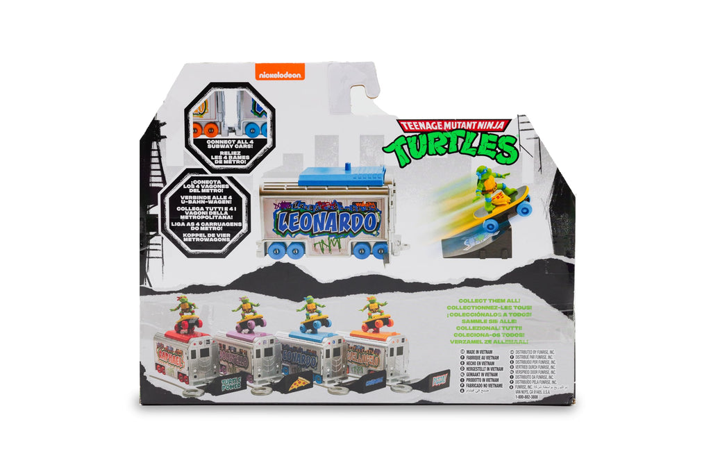 Teenage Mutant Ninja Turtles Switch Kick Subway Launcher Leonardo – Launch Skater Figures with Signature Katanas