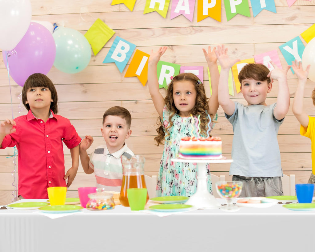 Teenyyou 3-Pack Train Track Tablecloths - 54x108 Inch Plastic Party Table Covers for Railroad Themed Birthdays