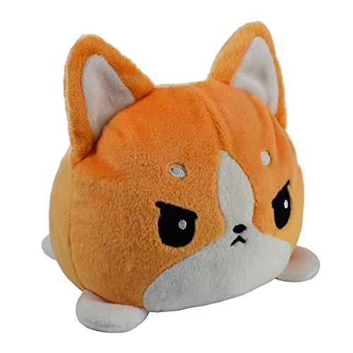 TeeTurtle 4-Inch Reversible Corgi Plushie – Orange Flip Toy with Embroidered Details for Collectors