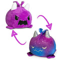 TeeTurtle 4-Inch Reversible Dragon Plushie: Galaxy & Purple Two-Sided Flip Toy with Embroidered Details