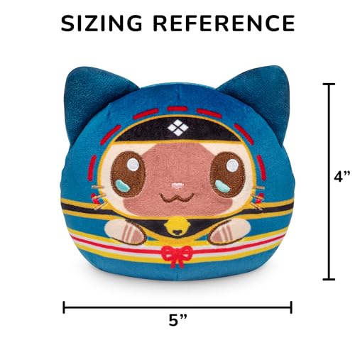 TeeTurtle 4-Inch Reversible Palico Plushie - Official Capcom Flip Plush with Two Expressions - Soft Embroidered Collectible Toy