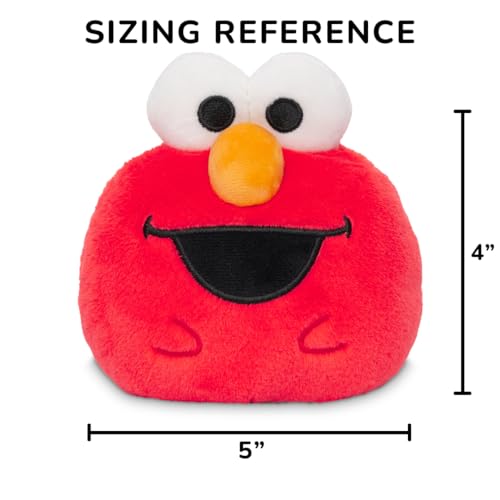 TeeTurtle 4" Reversible Plushie: Elmo and Cookie Monster Mood Toy – Soft, Cuddly, and Perfect for Kids & Adults