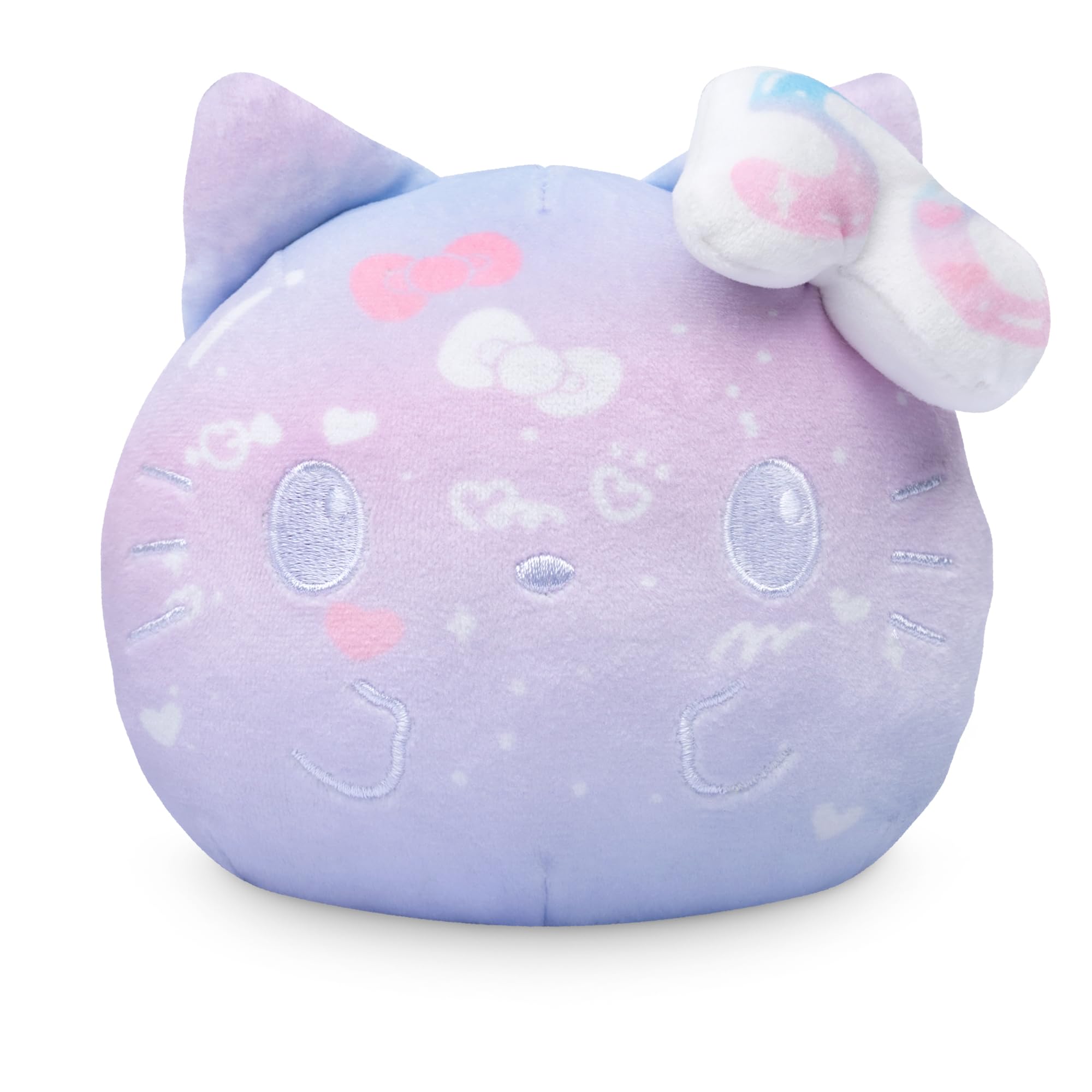 TeeTurtle Hello Kitty 50th Anniversary Reversible Plushie – Purple, 4-Inch Soft Stretch Velboa Stuffed Animal