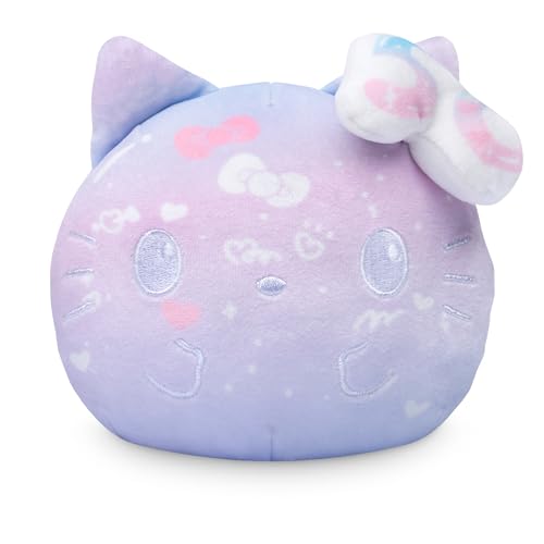 TeeTurtle Hello Kitty 50th Anniversary Reversible Plushie – Purple, 4-Inch Soft Stretch Velboa Stuffed Animal