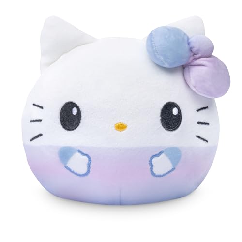 TeeTurtle Hello Kitty 50th Anniversary Reversible Plushie – Purple, 4-Inch Soft Stretch Velboa Stuffed Animal