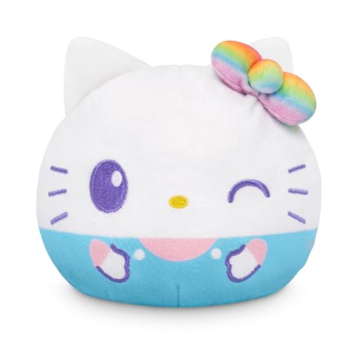 TeeTurtle Hello Kitty Reversible Plush – 4-Inch Rainbow Flip Toy, Two-Sided Embroidered Collectible