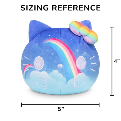 TeeTurtle Hello Kitty Reversible Plush – 4-Inch Rainbow Flip Toy, Two-Sided Embroidered Collectible