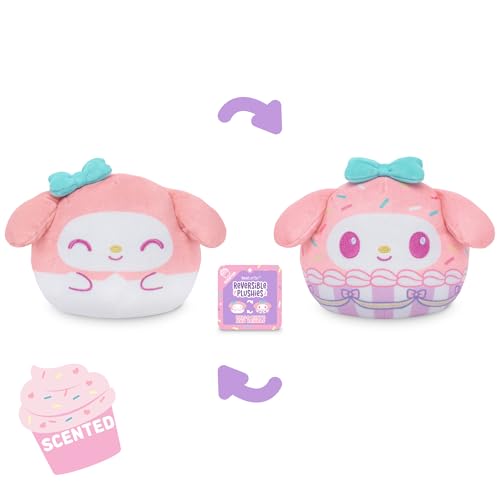 TeeTurtle My Melody Reversible 4" Cupcake Scented Plushie - Cute Kawaii Sanrio Soft Stuffed Animal