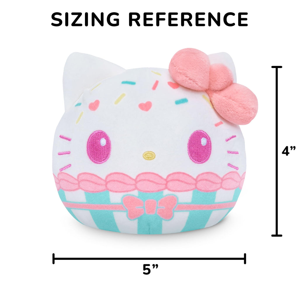 TeeTurtle Reversible Hello Kitty 4-Inch Plush: Two-Sided Cupcake Flip Toy with Embroidered Details