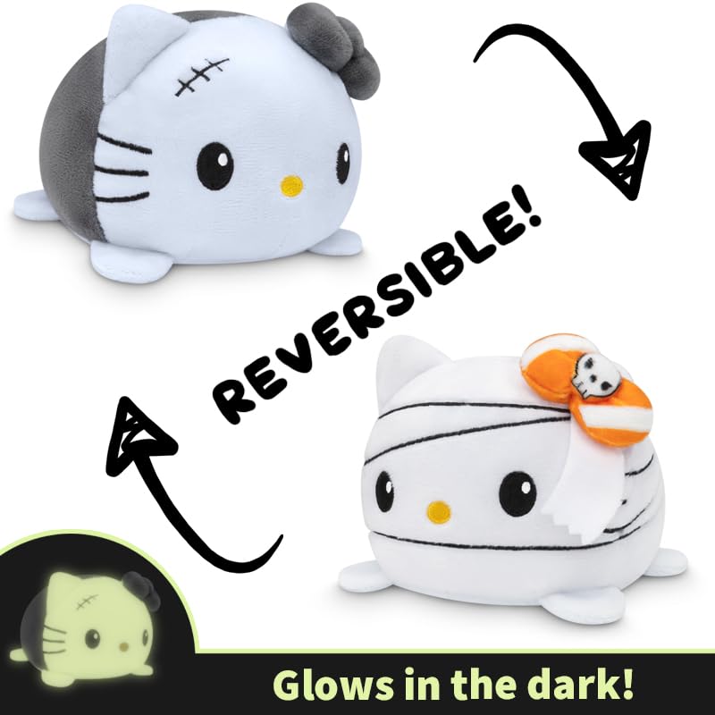 TeeTurtle Reversible Hello Kitty Plushie 4-Inch Mummy & Monster Two-Sided Flip Toy
