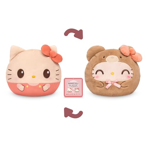 TeeTurtle Reversible Hello Kitty Plushie – 6-Inch Two-Sided Flip Toy with Embroidered Details