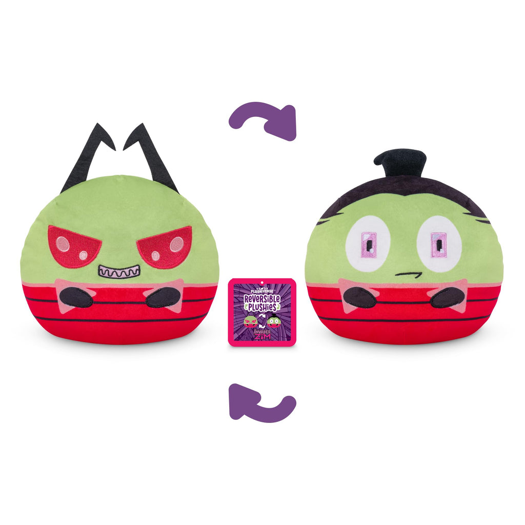 TeeTurtle Reversible Invader Zim Plush – 6-Inch Flip Toy with Human Disguise, Embroidered Details