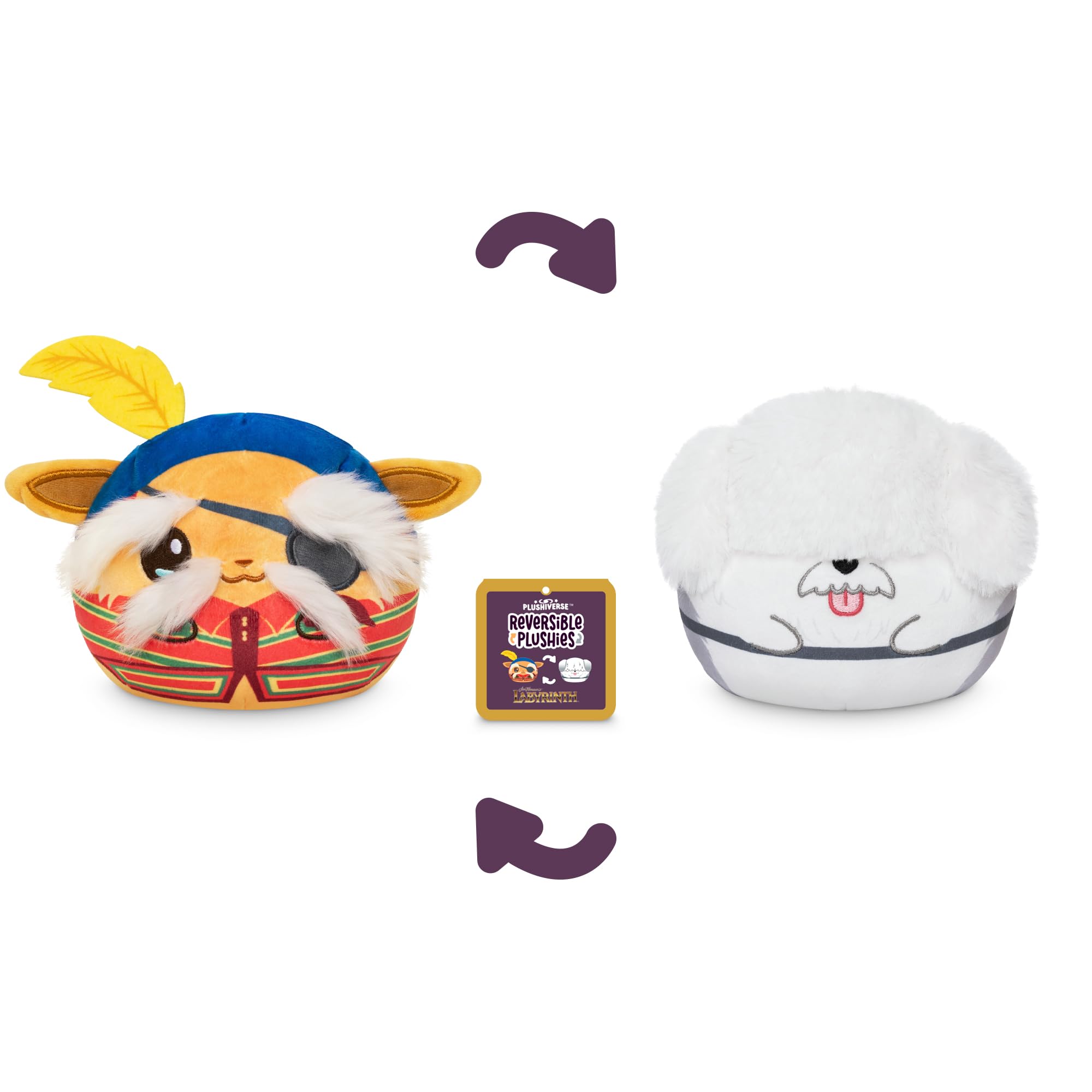 TeeTurtle Reversible Labyrinth Plush – Didymus & Ambrosius 4-Inch Flip Toy with Embroidered Details