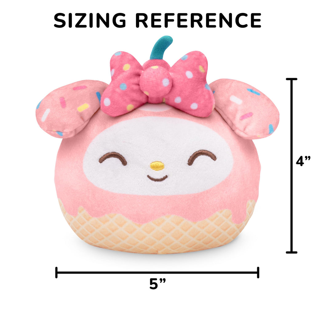 TeeTurtle Reversible My Melody Plushie – 4-Inch Two-Sided Flip Toy with Embroidered Details