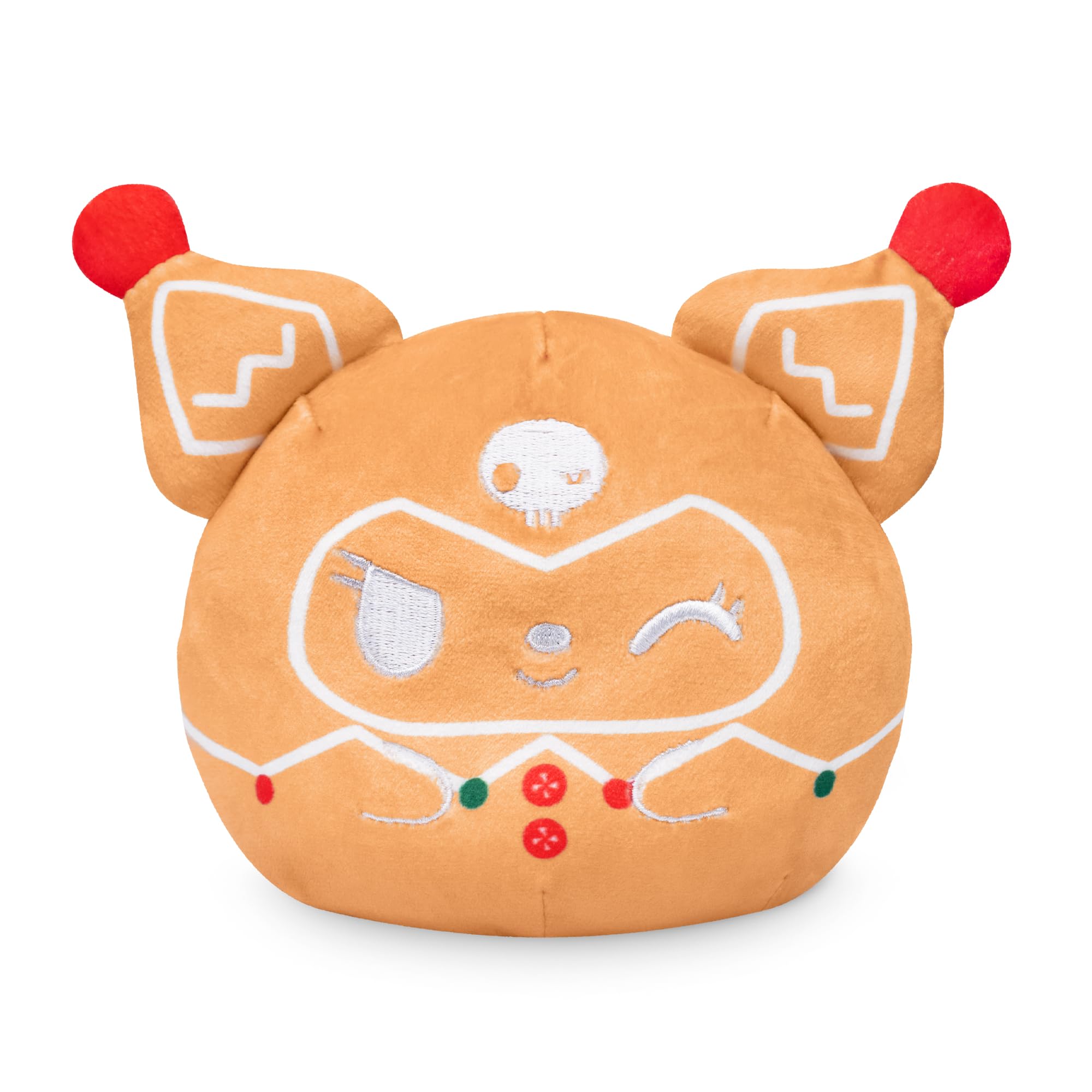 TeeTurtle Reversible Sanrio Kuromi Plushie – 4-Inch Gingerbread Two-Sided Flip Toy with Embroidered Details