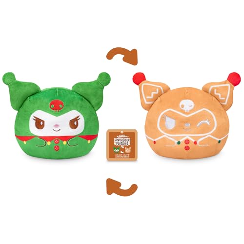 TeeTurtle Reversible Sanrio Kuromi Plushie – 4-Inch Gingerbread Two-Sided Flip Toy with Embroidered Details