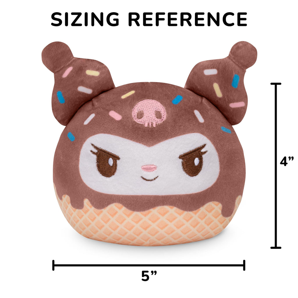 TeeTurtle Reversible Sanrio Kuromi Plushie – 4-Inch Two-Sided Flip Toy with Embroidered Details