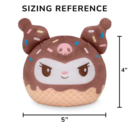 TeeTurtle Reversible Sanrio Kuromi Plushie – 4-Inch Two-Sided Flip Toy with Embroidered Details