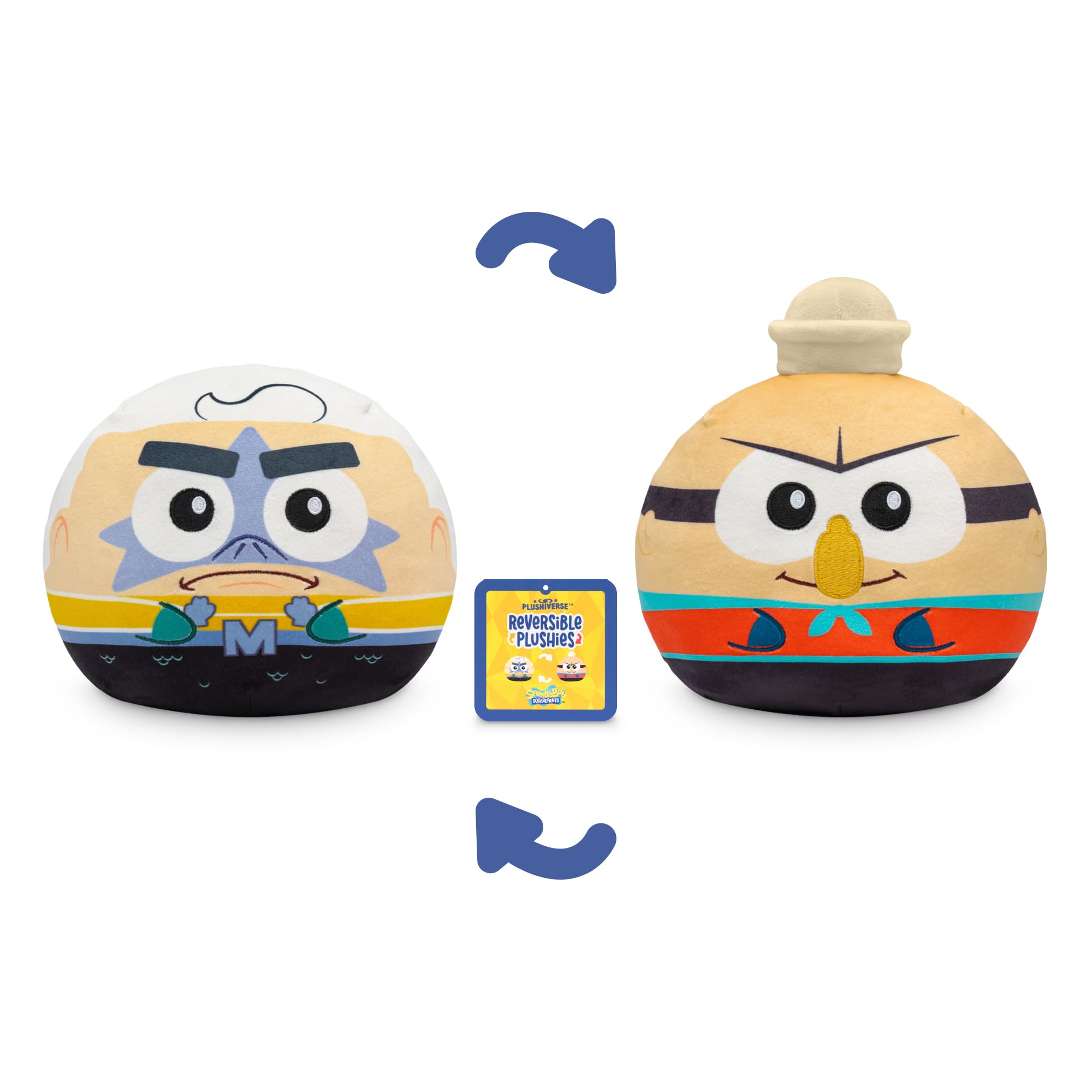 TeeTurtle Reversible Spongebob Squarepants Plush - Barnacle Boy and Mermaid Man 6-Inch Flip Toy