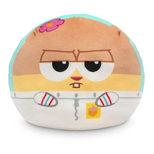 TeeTurtle Reversible SpongeBob SquarePants Sandy & Patrick 6-Inch Flip Plush Toy with Embroidered Details
