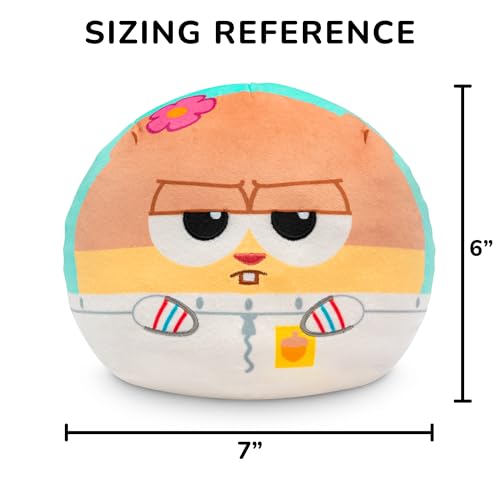 TeeTurtle Reversible SpongeBob SquarePants Sandy & Patrick 6-Inch Flip Plush Toy with Embroidered Details
