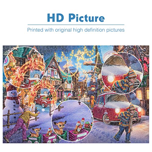 Tektalk 1000-Piece Wooden Jigsaw Puzzle – Christmas Entertainment & Family Fun