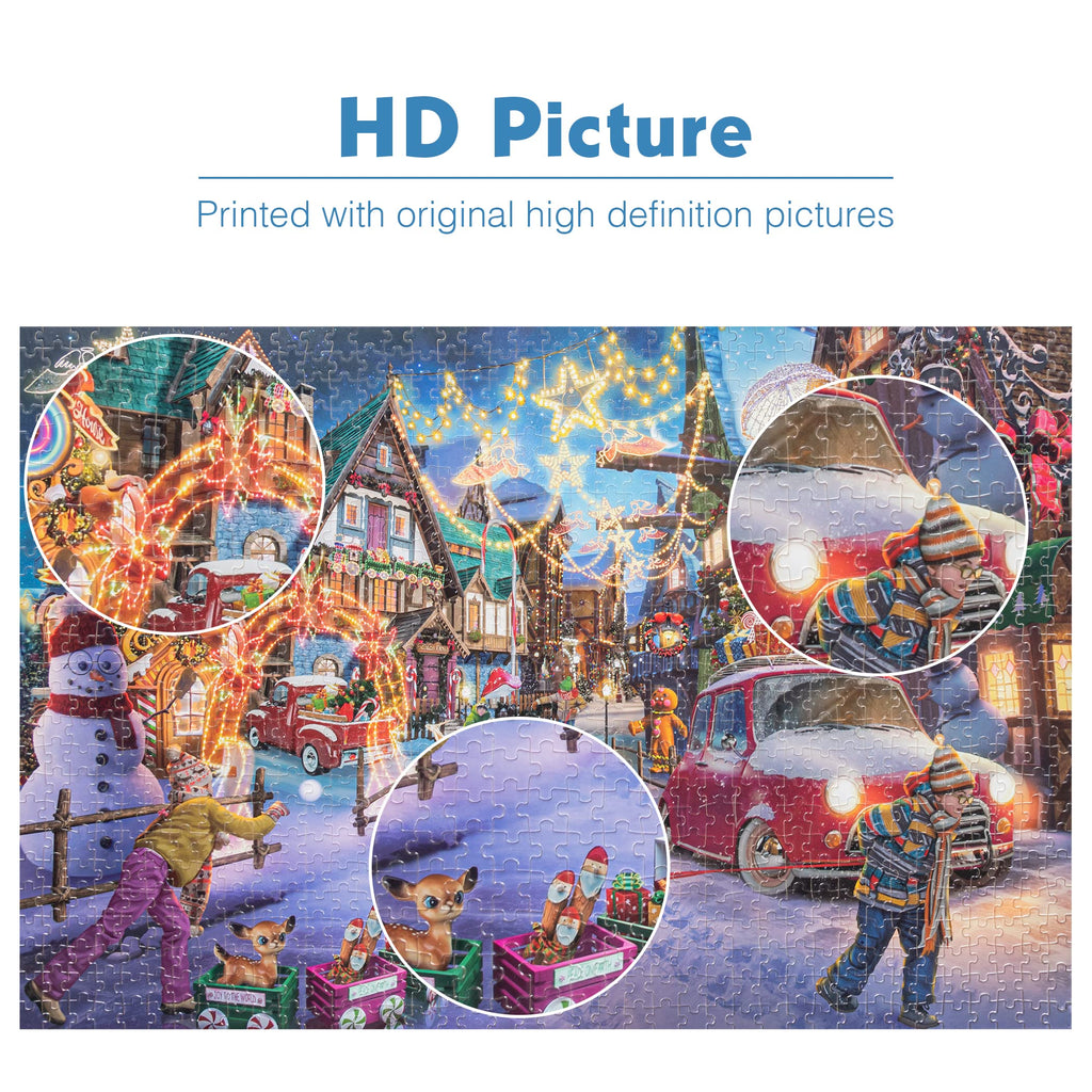 Tektalk 1000-Piece Wooden Jigsaw Puzzle – Christmas Entertainment & Family Fun