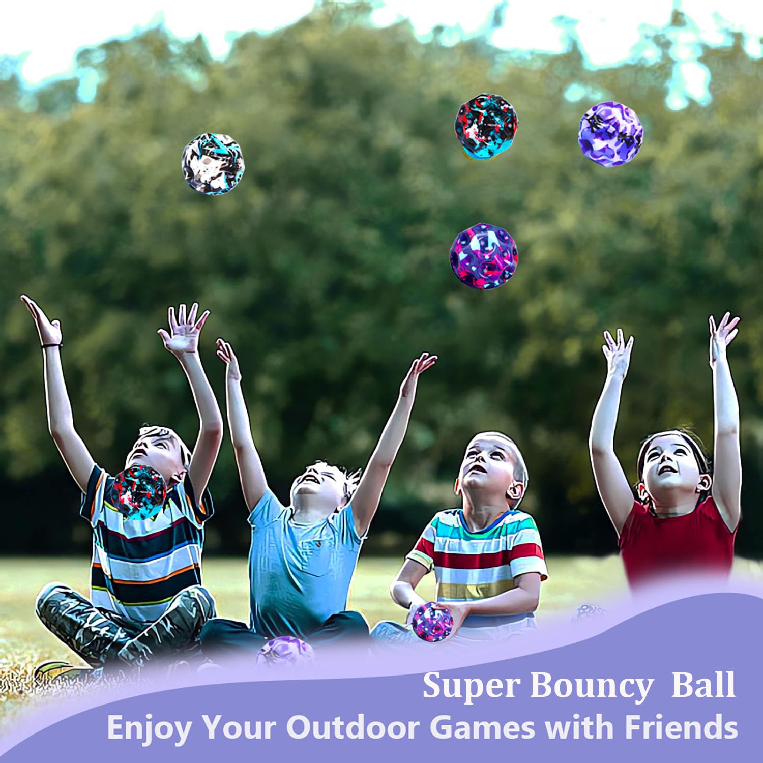 Tendry 4-Pack Super Bouncy Moon Balls: 3-Inch Foam Balls for Hand-Eye Coordination and Sensory Play
