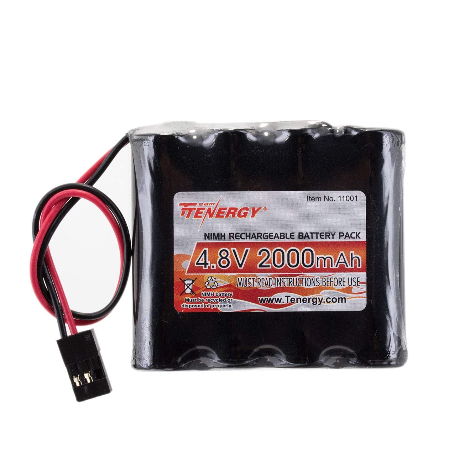 Tenergy NiMH Receiver Battery 4.8V 2000mAh with Hitec Connector – High Capacity Rechargeable Pack for RC Models