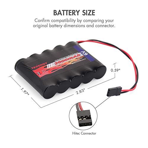 Tenergy NiMH Receiver RX Battery 6V 2000mAh Hitec Connector for RC Airplanes