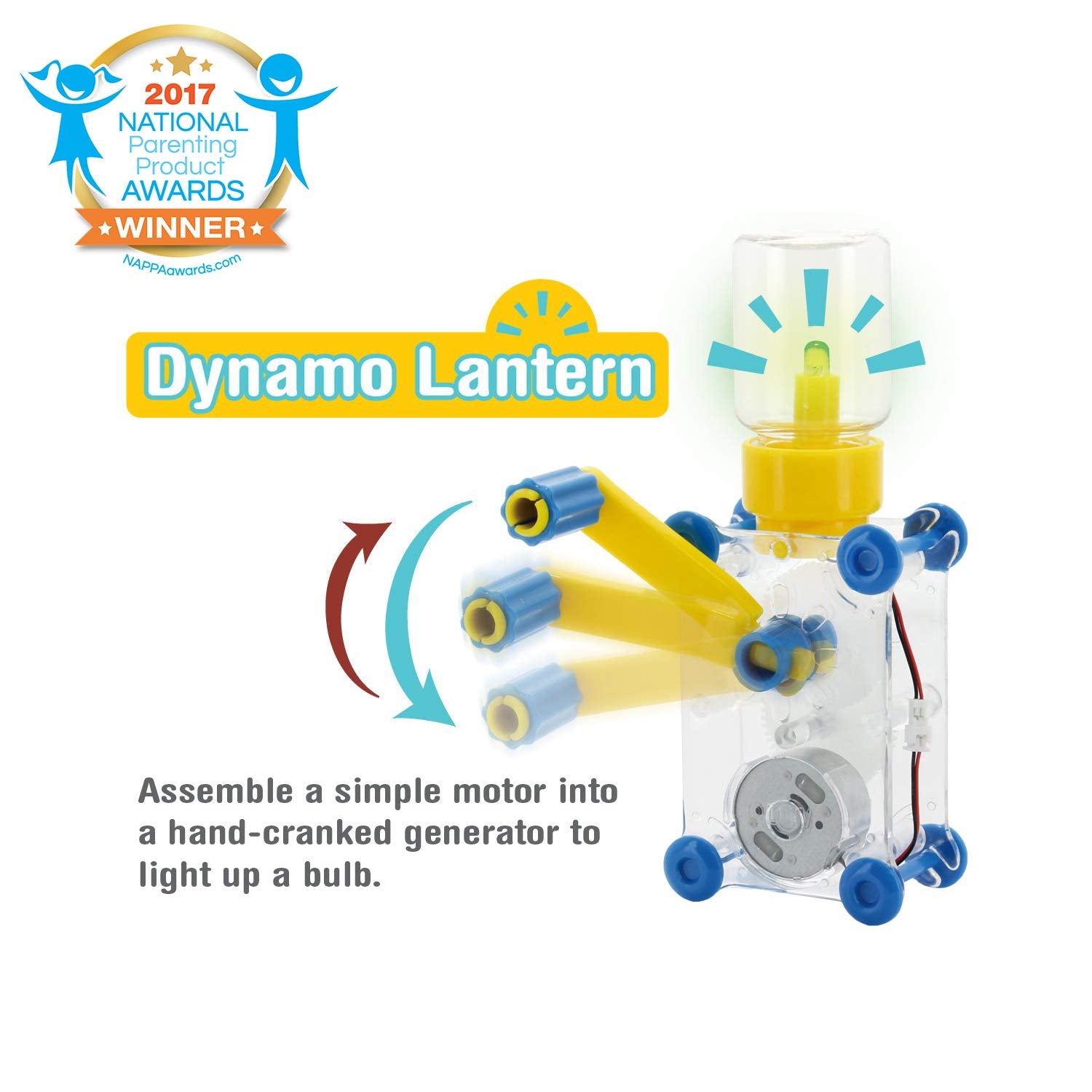 Tenergy ODEV Dynamo Lantern: Hand-Crank STEM Building Toy for Ages 14+