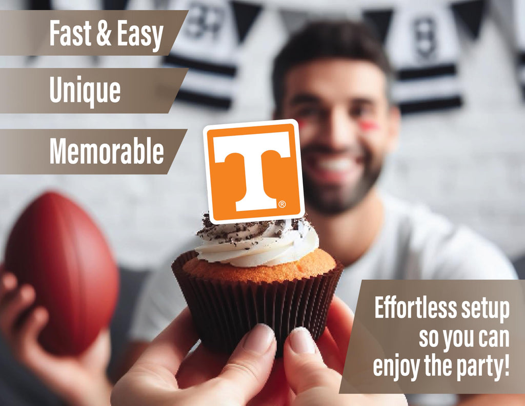 Tennessee Vols Cupcake Toppers – 24 Preassembled Picks for Game Day, Graduation & Birthdays