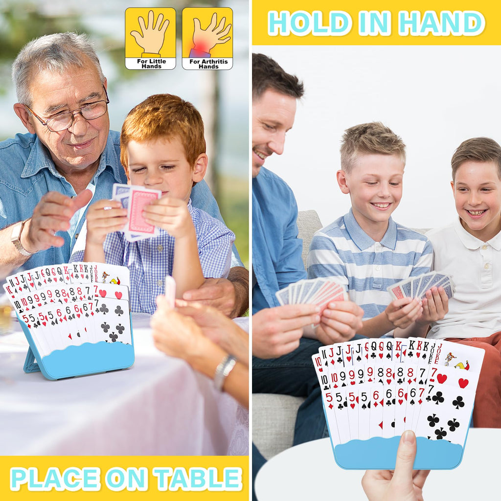 Tenyond 2-Pack Card Holders with Foldable Stand - for Seniors, Arthritis, Travel Games, UNO, Poker